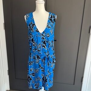 JustFab Vibrant Blue Floral Mini Dress 100%Rayon